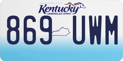 KY license plate 869UWM