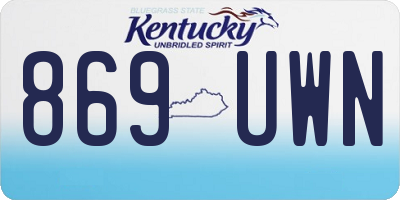 KY license plate 869UWN