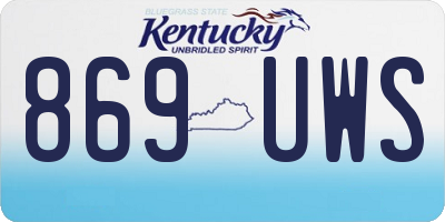 KY license plate 869UWS