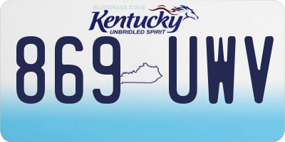 KY license plate 869UWV