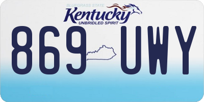 KY license plate 869UWY