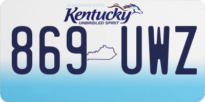 KY license plate 869UWZ