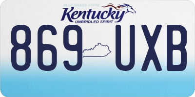 KY license plate 869UXB
