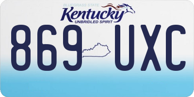 KY license plate 869UXC