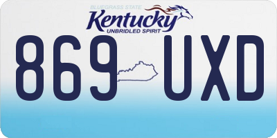KY license plate 869UXD