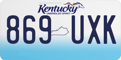 KY license plate 869UXK