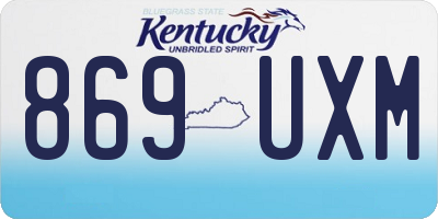 KY license plate 869UXM