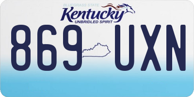 KY license plate 869UXN