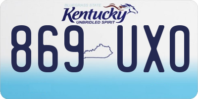 KY license plate 869UXO