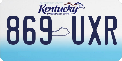 KY license plate 869UXR