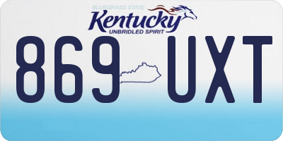 KY license plate 869UXT