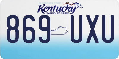 KY license plate 869UXU