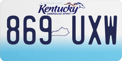 KY license plate 869UXW