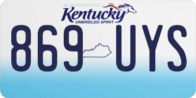 KY license plate 869UYS