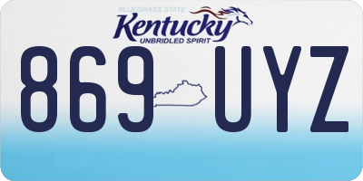 KY license plate 869UYZ
