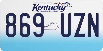 KY license plate 869UZN