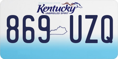 KY license plate 869UZQ