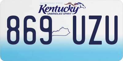 KY license plate 869UZU