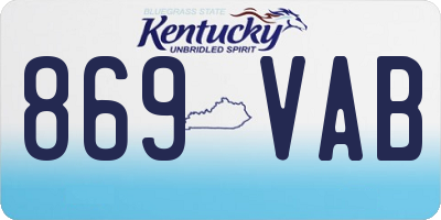 KY license plate 869VAB