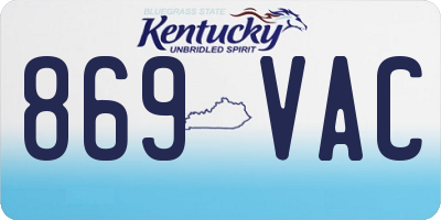 KY license plate 869VAC