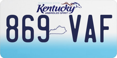 KY license plate 869VAF