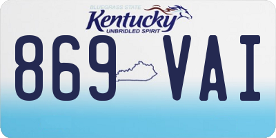 KY license plate 869VAI