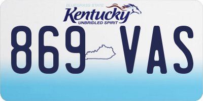 KY license plate 869VAS