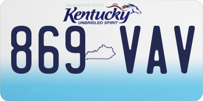 KY license plate 869VAV