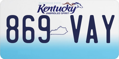 KY license plate 869VAY