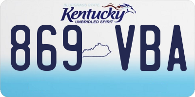 KY license plate 869VBA