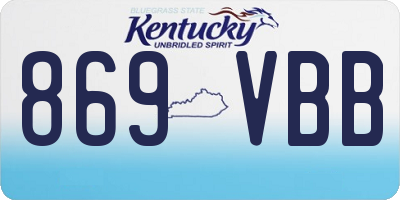 KY license plate 869VBB