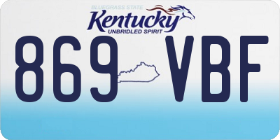 KY license plate 869VBF
