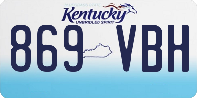 KY license plate 869VBH