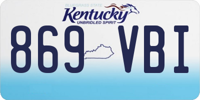 KY license plate 869VBI
