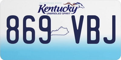 KY license plate 869VBJ