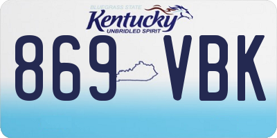 KY license plate 869VBK