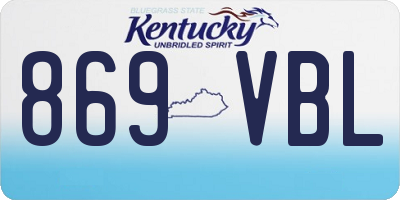 KY license plate 869VBL