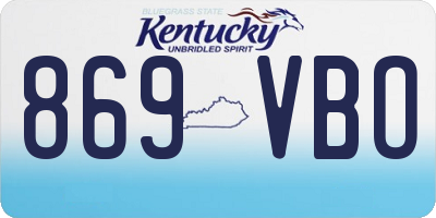 KY license plate 869VBO