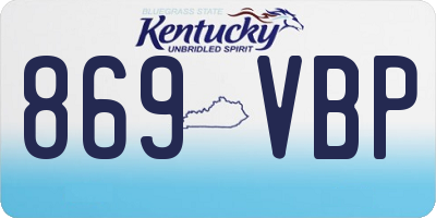 KY license plate 869VBP