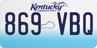 KY license plate 869VBQ