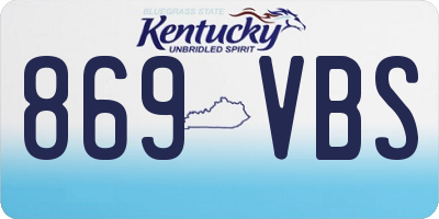 KY license plate 869VBS