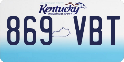 KY license plate 869VBT