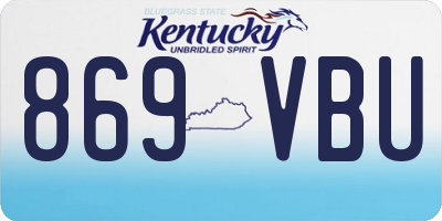 KY license plate 869VBU