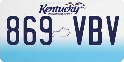 KY license plate 869VBV