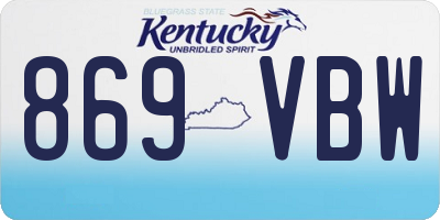 KY license plate 869VBW