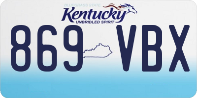 KY license plate 869VBX