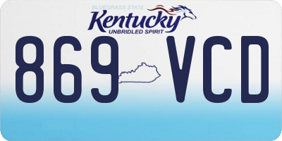 KY license plate 869VCD