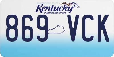 KY license plate 869VCK