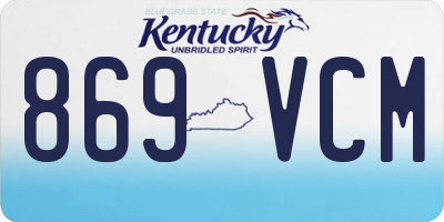 KY license plate 869VCM