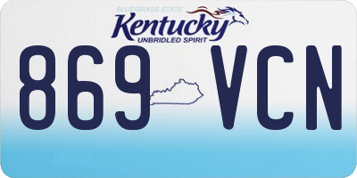 KY license plate 869VCN
